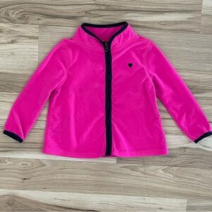 Pink Fleece Jacket with Black Trim